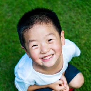 Portrait of cute little asian boy.